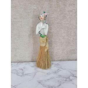 Vintage Porcelain Doll Vanity Brush Broom Figurine Made In Japan Antique